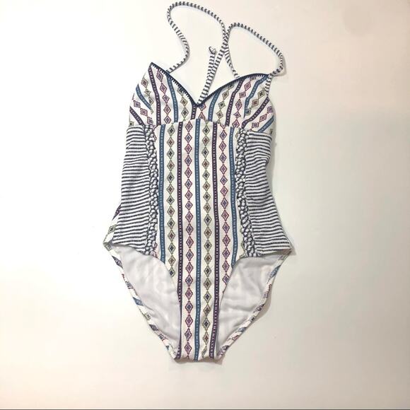Jessica Simpson Moroccan Stripe One-Piece Swimsuit - Picture 3 of 6